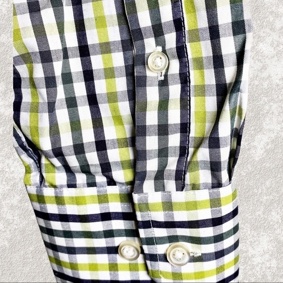 Banana Republic Non-Iron Classic Plaid Button Up Long Sleeve Cotton Shirt, 33-34 - Picture 3 of 7